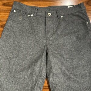 Brunello Cucinelli 100% wool charcoal, gray flannel five pocket pants ￼